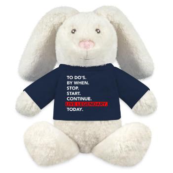 Live Legendary Today : Motivateur de tâches - Lapin en peluche recyclé MiniFeet® Crème - bleu marine - Devant