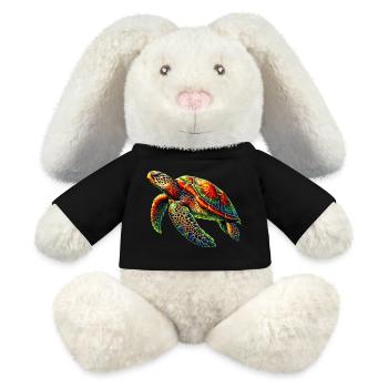 Meeresschildkröte - MiniFeet® RecycelHase® Creme - Schwarz - Vorne
