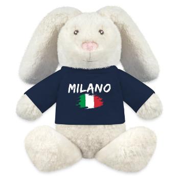 Milano Italien Flagge Mailand - MiniFeet® RecycelHase® Creme - French Navy - Vorne