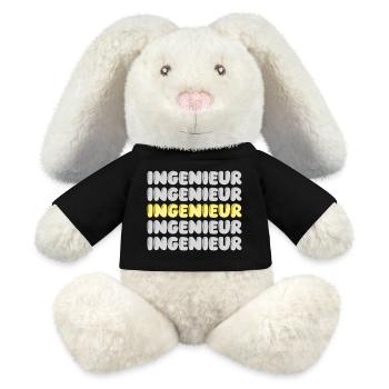 Ingénieur travaux - Lapin en peluche recyclé MiniFeet® Crème - noir - Devant