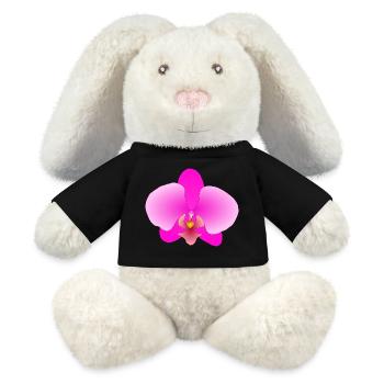 Rosa Orchidee - MiniFeet® RecycelHase® Creme - Schwarz - Vorne