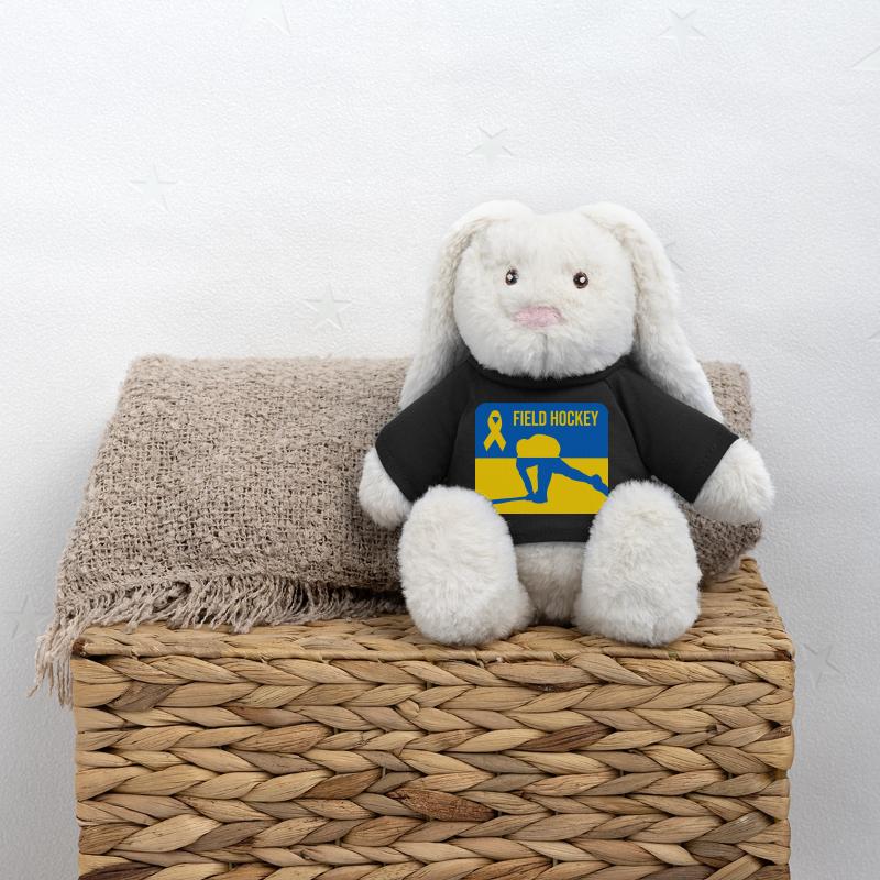 Solidarité avec le hockey sur gazon ukrainien Lapin en peluche recyclé MiniFeet® Crème