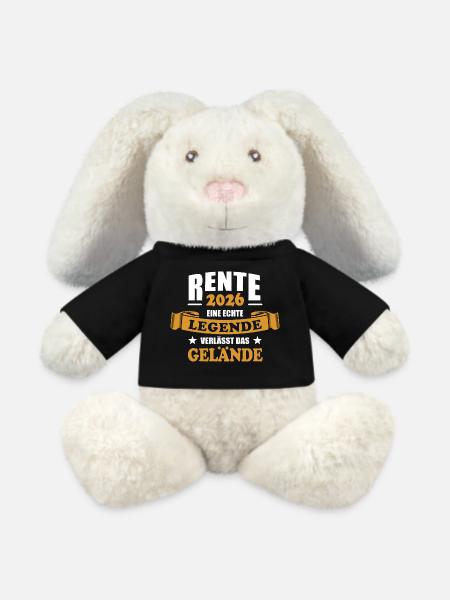 Rente 2026 - Ruhestand - Pension - MiniFeet® RecycelHase® Creme - Schwarz