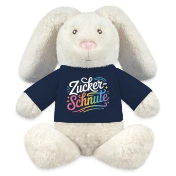 Museau sucré Dent sucrée Chocolat Sucre Museau - Lapin en peluche recyclé MiniFeet® Crème - bleu marine - Devant