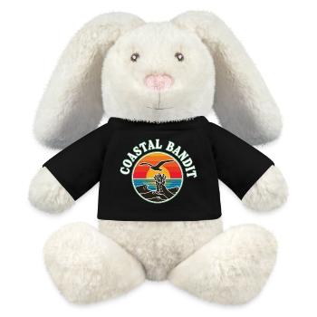 Coastal bandit seagull steals fries - MiniFeet® RecycelHase® Bunny Cream - black - Front