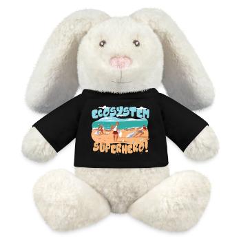 Écologie des écologues - Lapin en peluche recyclé MiniFeet® Crème - noir - Devant