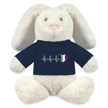 Ace Pride Heartbeat Asexual - MiniFeet® RecycelHase® Creme - French Navy - Vorne
