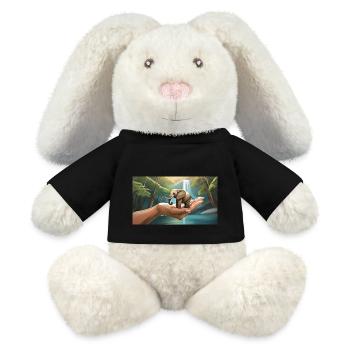 Lustiger Huhu, ein Elefant ist so klein wie eine Handfläche - MiniFeet® RecycelHase® Creme - Schwarz - Vorne