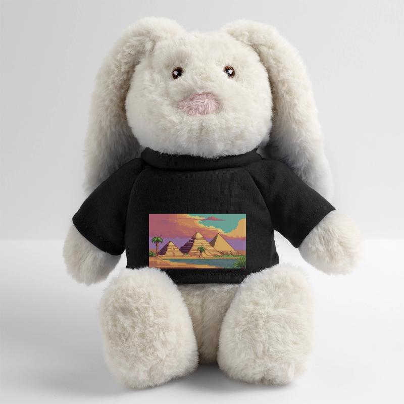 Gizeh, Égypte - Pixel Art Lapin en peluche recyclé MiniFeet® Crème