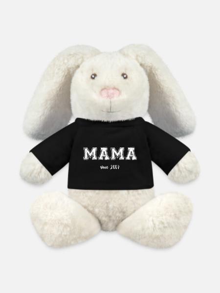 Mama 2007 - MiniFeet® RecycelHase® Creme - Schwarz
