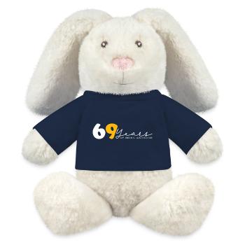 Jahrgang 1955 Lustig 69 Jahre alt Bday Männer Frauen - MiniFeet® RecycelHase® Creme - French Navy - Vorne
