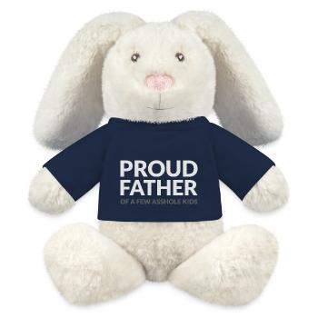 PROUD FATHER OF A FEW ASSHOLE KIDS - STOLZER VATER - MiniFeet® RecycelHase® Creme - French Navy - Vorne