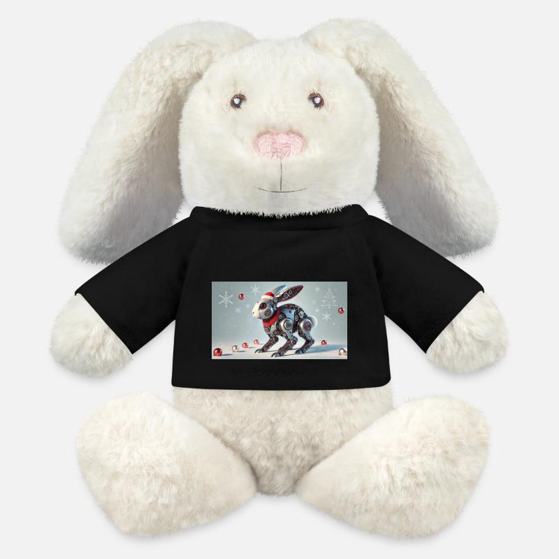 Weihnachtshase - MiniFeet® RecycelHase® Creme - Schwarz