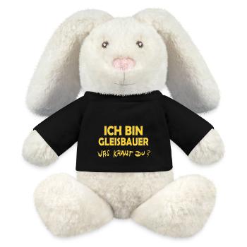 Profession : Constructeur de pistes - Lapin en peluche recyclé MiniFeet® Crème - noir - Devant