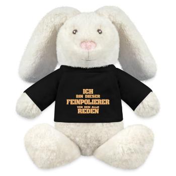 Polisseur fin comme profession - Lapin en peluche recyclé MiniFeet® Crème - noir - Devant