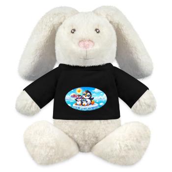 Lustige Pinguine - MiniFeet® RecycelHase® Creme - Schwarz - Vorne