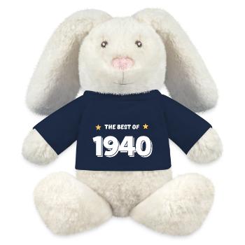 Best of 1940 - Lapin en peluche recyclé MiniFeet® Crème - bleu marine - Devant