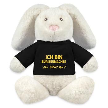 Profession : Brosseur - Lapin en peluche recyclé MiniFeet® Crème - noir - Devant