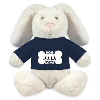 Hunde lieben Menschen (schwarzer Hintergrund) - MiniFeet® RecycelHase® Creme - French Navy - Vorne