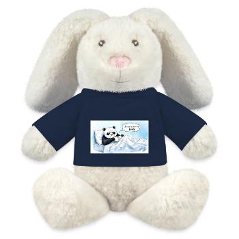 Panda du matin - Lapin en peluche recyclé MiniFeet® Crème - bleu marine - Devant