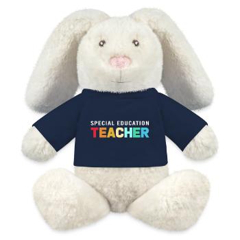Pédagogue en éducation spécialisée - Lapin en peluche recyclé MiniFeet® Crème - bleu marine - Devant