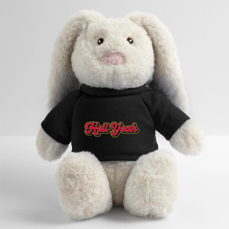 Hell Yeah 3D Retro Script Lapin en peluche recyclé MiniFeet® Crème
