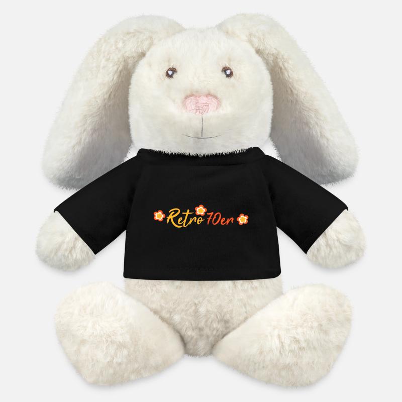 70er Jahre Blume Blüte - MiniFeet® RecycelHase® Creme - Schwarz
