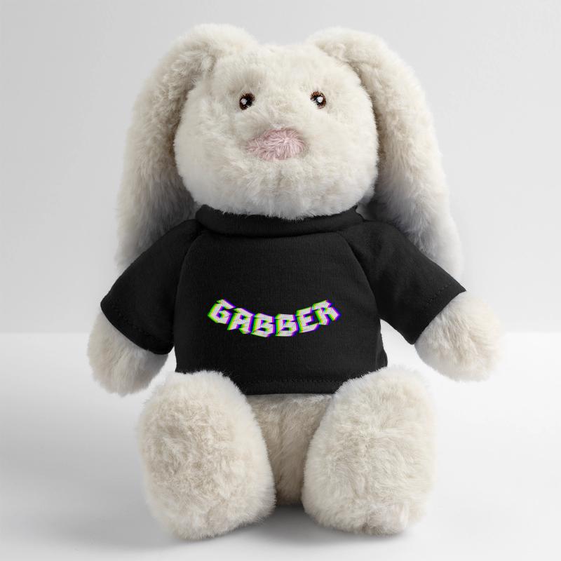 Gabber Hardcore Techno Lapin en peluche recyclé MiniFeet® Crème