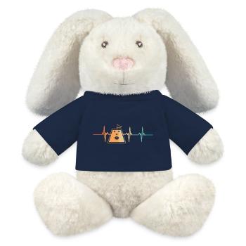 Battement de cœur cornhole - Lapin en peluche recyclé MiniFeet® Crème - bleu marine - Devant
