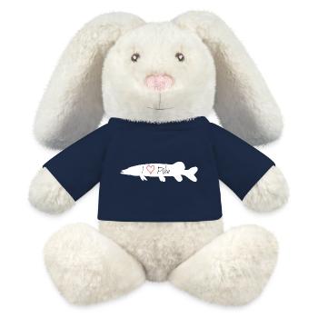 I Love Pike white - MiniFeet® RecycelHase® Creme - French Navy - Vorne
