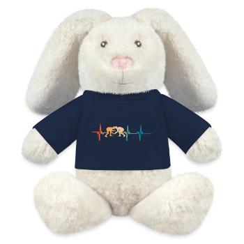 Battement de cœur Wrestling - Lapin en peluche recyclé MiniFeet® Crème - bleu marine - Devant