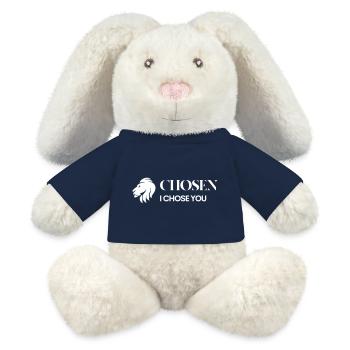 White logo no background - MiniFeet® RecycelHase® Creme - French Navy - Vorne
