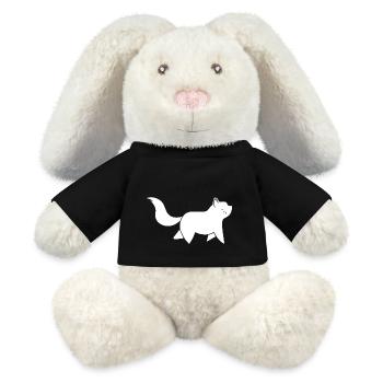 Katze in Bewegung Katzenfreund - MiniFeet® RecycelHase® Creme - Schwarz - Vorne