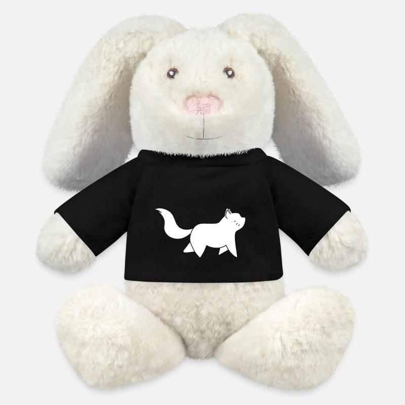 Katze in Bewegung Katzenfreund - MiniFeet® RecycelHase® Creme - Schwarz