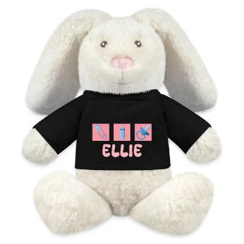 Gift for Ellie - MiniFeet® RecycelHase® Bunny Cream - black - Front