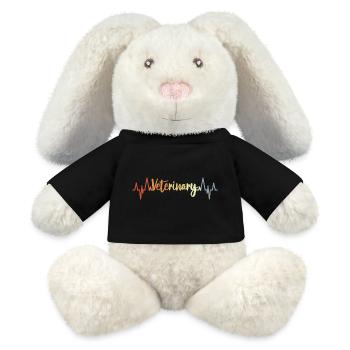 Retro Veterinär Herzlinie - MiniFeet® RecycelHase® Creme - Schwarz - Vorne