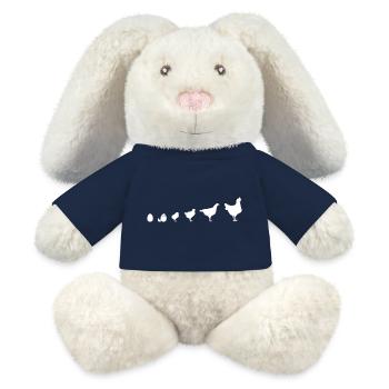 Instantané Famille de poussins, Poulet, Évolution, - Lapin en peluche recyclé MiniFeet® Crème - bleu marine - Devant