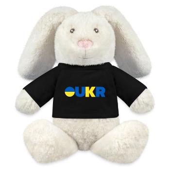 Ukraine - Lapin en peluche recyclé MiniFeet® Crème - noir - Devant