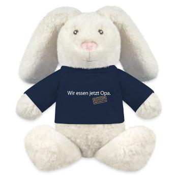 Wir essen jetzt Opa Satzzeichen Grammatik Sprache - MiniFeet® RecycelHase® Creme - French Navy - Vorne