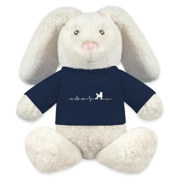 Caniche pour chien - Lapin en peluche recyclé MiniFeet® Crème - bleu marine - Devant