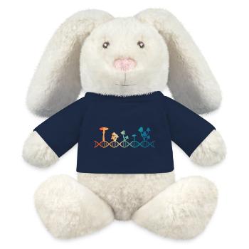 Le champignon est dans mon ADN - Lapin en peluche recyclé MiniFeet® Crème - bleu marine - Devant