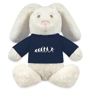 Evolution - Fechten - Fechter - Kampfsport - MiniFeet® RecycelHase® Creme - French Navy - Vorne