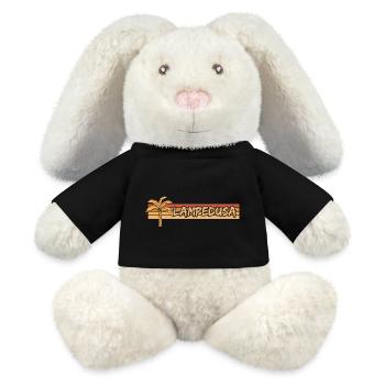 Lampedusa comme jour férié - Lapin en peluche recyclé MiniFeet® Crème - noir - Devant