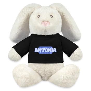 Name Antonia - MiniFeet® RecycelHase® Bunny Cream - black - Front
