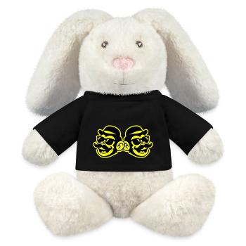 Affen Gentleman Lustig - MiniFeet® RecycelHase® Creme - Schwarz - Vorne