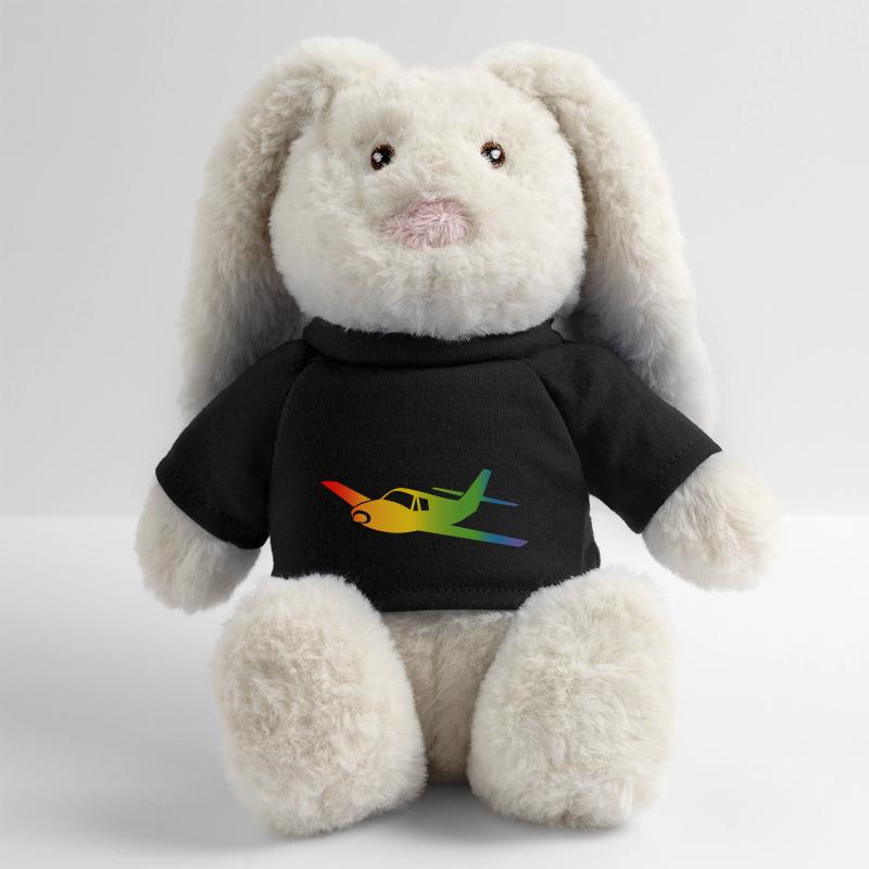 Flugzeug Regenbogen Verlauf MiniFeet® RecycelHase® Creme