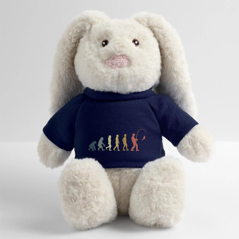 Evolution pêcheur Lapin en peluche recyclé MiniFeet® Crème