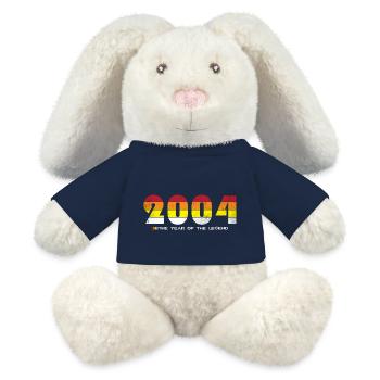 Millésime 2004 - L’année de la légende - Rétro 20 - Lapin en peluche recyclé MiniFeet® Crème - bleu marine - Devant