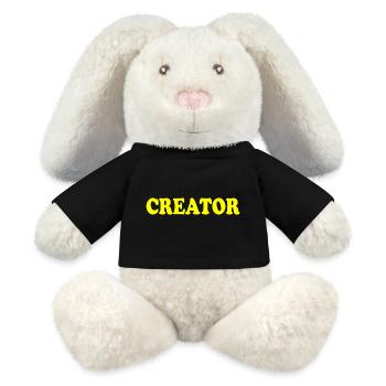 Creator - Lapin en peluche recyclé MiniFeet® Crème - noir - Devant