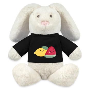 Kawaii Zitrone & Melone - MiniFeet® RecycelHase® Creme - Schwarz - Vorne